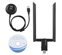 Tarjeta de Red Inalámbrica USB 5.8G Adaptador Dongle WiFi de Banda Dual 2.4GHZ / 300Mbps, 5GHZ / 866Mbps Alta Velocidad de Transmisión Inalámbrica, Selección de Frecuencia Dual Receptor WiFi