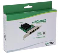 Tarjeta de Red InLine 51127B PCI Express 4 Puertos Gigabit RJ45 Low Profile