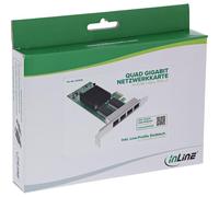 Tarjeta de Red InLine 51127D PCI Express Mini Card 1 Gbit/s 4 Puertos RJ45