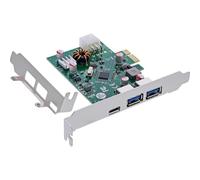 Tarjeta de Red InLine 76661M PCIe USB 3.2 Gen 1 5 Gbit/s con USB Tipo C y 6-pin