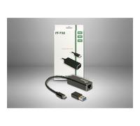 Tarjeta de red Inter-Tech IT-732 USB Tipo C Ethernet 2,5 Gbit/s aluminio gris
