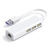 Tarjeta de red LAN USB RJ45 4 en 1, adaptador divisor de concentrador Ethernet USB 2.0 de 10 GBit/s para computadora portátil, sin controlador