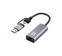 Tarjeta de Red LevelOne USB-0423 USB Type-A/Type-C 2.5 Gbps Plug and Play Gris