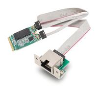 Tarjeta de Red M.2 A + E, 1000/100/10 Mbps Bent Pin Gigabit Ethernet Tarjeta de Red de Servidor RJ45 de Puerto único con Chip I210AT para Computadora