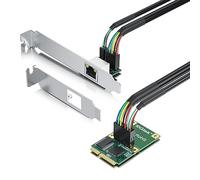 Tarjeta de red Mini PCIe Gigabit Ethernet, puerto RJ45 único, 1G NIC comparado con Intel I210AT, con luz LED, longitud de cable de 30 cm, tarjeta Ethernet para Windows/Windows Server/Linux