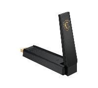 Msi AXE5400 WiFi 6E Adaptador USB Tri-Band, WLAN hasta 5400 Mbps (6GHz, 5GHz, 2.4GHz Inalámbrico), USB 3.2 Gen 1 Tipo-A, MU-MIMO, Antena Ajustable, Beamforming, WPA3, Soporte con Cable Incluido