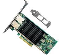 Tarjeta de red RJ45 de 10 GbE compatible con tarjeta Ethernet PCIe X540-T2 con controlador X540, 2 puertos 10GBASE-T RJ45, PCIe 2.0, SR-IOV Jumbo Frames PXE iSCSI PCI adaptador de red