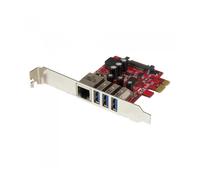 Tarjeta de red startech pexusb3s3ge 1x rj45 3x usb 3.0