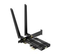 Tarjeta de red WiFi 7 de 8774 Mbps QFly PCIe WiFi con Bluetooth 5.4, chipset 802.11 BE200, Tri-Band (6GHz/5GHz/2.4GHz) adaptador de red inalámbrico para PC, compatible con Windows 11/10 (64 bits)