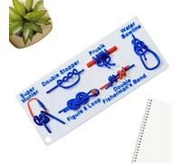 Tarjeta de referencia de nudo de rescate para mochilero, guía de entrenamiento impermeable, tarjetas de atado de nudos, material impermeable, instrucciones visuales, 15 x 6,6 cm, para escalada