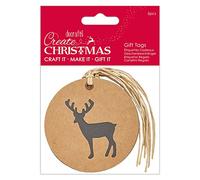 Tarjeta de regalo de Navidad con diseño de ciervo, talla única, color crema