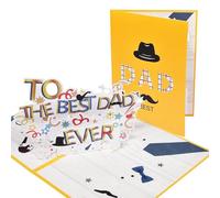 Tarjeta de regalo para el día del padre de hija e hijo, divertida tarjeta 3D desplegable "To The Best Dad Ever", ideal como regalo para un marido, abuelo, padrastro o abuelo, cumpleaños y aniversario