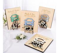 Tarjeta de regalo personalizada para dinero de boda, soporte para dinero en efectivo, regalos para novia y novio, iniciales personalizadas o nombres, tarjeta de felicitación para recién casados