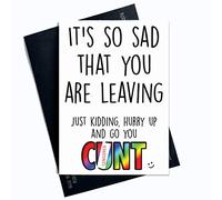 Tarjeta de salida, tarjeta de «Cowork», «Sorry You're Let Just Kidding F Off C» tarjetas de buena suerte, congrats nuevo JobColleague Leaving Funny PC201