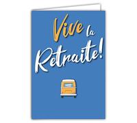 Tarjeta de salida Vive la retirada en camino a nuevas aventuras Van Colega Trabajo Empresa Ilustración con sobre formato 12 x 17,5 cm Papel 300 gr brillante PEFC Fabricado en Francia 69-8057