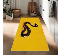 Tarjeta De Saludos China Animal Serpiente Alfombra De Pasillo 60 x 120 cm Lavable Y Antideslizante Alfombrar Estrecha, Amarillo Alfombra Larga Y Estrecha para Pasillo Cocina O Entrada Suave Moderna