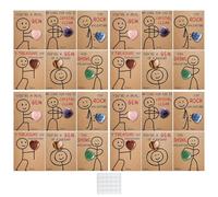 Tarjeta de San para el enamorado | Paquete de 24 unidades para colección y recuerdo, postal de corazón de acrílico para la fiesta de los niños, fiestas, escuelas, aulas, chicos, chicas, esposa y novia