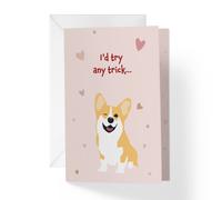 Tarjeta de San Valent n con perro de 1Up Greetings | Pareja de corgis con un amor como el tuyo | Tu compra ayuda a animales necesitados | 5 x 7.5