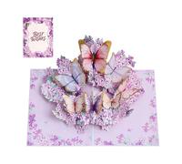 Tarjeta de San Valentín genérica | 7.87In 3D Butterfly Flower Greeting Card | Romantic Vintage Wedding Cards for Kids Family Friends Mother Sister Daughter Holiday New Year Special Ocasiones Blessings