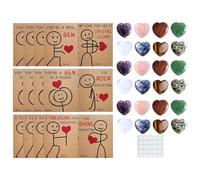 Tarjeta de San Valentín para parejas - Acrylic & Paper 24 Pack Festive Decor | Valentines Heart Card For Lovers, Diy Keepsake Cards For Him Her Wife Girlfriend Boys Party And School