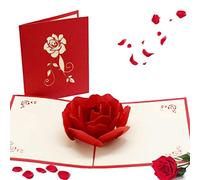 Tarjeta de San Valentín, Tarjeta de Regalo Tarjeta de San Valentin, Tarjeta 3d amor,Tarjeta Pop-Up Rosas Rojas para San Valentín, Aniversario, Pareja, Novio, Novia