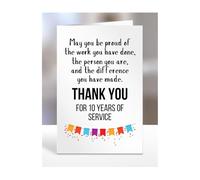 Tarjeta de servicio de 10 años de trabajo, para empleado, colega, jefe, gerente, supervisor, regalo, aniversario, regalos para hombres, mujeres, él, ella, décimo, gracias por, A5-149_11