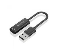 AISENS - A106-0770 - Conversor USB-A A Audio 48Khz, USB-A/M-Jack 3.5/H, Negro, 10Cm