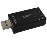 Approx appUSB71 - Tarjeta de Sonido (7.1, USB, Windows 2000, Windows 7 Home Premium, Windows 8, Windows Vista Home Premium, Windows XP Home, 75g, 17,1 cm, 8,5 cm)