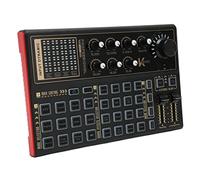 Tarjeta de sonido con cambiador de voz, tablero mezclador de sonido profesional negro de larga duración, diseño de perilla de luces coloridas para transmisión en vivo para grabación de música (negro)