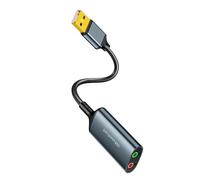 Tarjeta de sonido con conector auditivo USB de 3,5 mm para comunicación en línea, compatible con múltiples plataformas