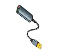 Tarjeta de sonido con conector auditivo USB de 3,5 mm para comunicación en línea, compatible con múltiples plataformas, adaptador auditivo externo