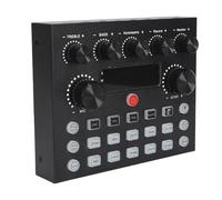 Tarjeta de Sonido de Doble canal: Resolución de 16 Bits, Calidad de Estudio, Efectos de Reverberación, Salida de 48 KHz para Transmisión en Vivo, Karaoke, Puertos de Micrófono