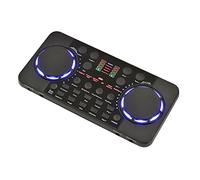 Tarjeta de sonido de transmisión, 10 efectos de sonido, mezclador de interfaz de audio 4.0 compatible para DJ Music Studio (D 6.2 x 3.1 x 0.6 pulgadas)