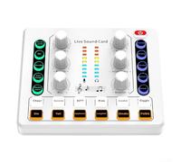 Tarjeta de sonido de transmisión en para vivo, M8 Tarjeta de sonido externa en para vivo Mezclador inalámbrico Audio Transmisión en para vivo Podcasting 5V 1A
