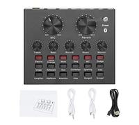 Tarjeta de sonido DJ Estudio Interfaz de audio Mezcla de grabación de la consola Auriculares Amplificador de micrófono Mezclador de sonido Phantom Power Para estudio de grabación de DJ (Color : V8 So