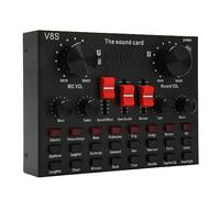 Tarjeta de Sonido en Bluetooth Mini Tablero Mezclador de Sonido con Cambiador de Voz de 8 Modos, Pequeña Consola de Mezcla de Audio con 16 Efectos de Sonido, para Grabación