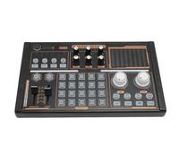 Tarjeta de Sonido en DJ18, Tablero Mezclador de Sonido Bluetooths para Micrófono de Condensador de 48 V, Reducción de Ruido, Luces Coloridas para Transmisión, Material ABS,