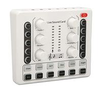 Tarjeta de Sonido en, Función de Luz Ambiental Multifunción, Mini Tarjeta de Sonido Cambiador de Voz, Efectos Múltiples, Graves Potentes para Transmisión en