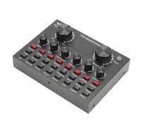 Tarjeta de Sonido en V8-Plus, Tarjeta de Sonido Mezcladora de Podcasts de Grabación de Karaoke Externa USB con Bluetooth 5.0, Micrófono Incorporado, para Grabación de