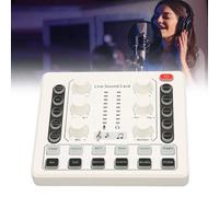 Tarjeta de Sonido en Vivo, Clear Sound Mini Tablero Mezclador de Sonido, Múltiples Efectos de Sonido Cambiador de Voz Tarjeta de Sonido para Grabación de Música Karaoke Canto