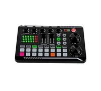 Tarjeta de sonido en vivo con 16 efectos especiales y ruido ambiental Admite la conexión de múltiples dispositivos. Se puede utilizar para grabación de música de DJ en el estudio, karaoke en línea