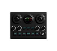 Tarjeta de sonido en vivo con micrófono doble para grabación profesional en cualquier entorno, para cantantes, serpentinas, podcasters