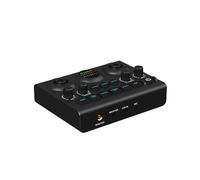 Tarjeta de sonido en vivo con micrófono doble para grabación profesional en cualquier entorno para cantantes, streamers, podcasters