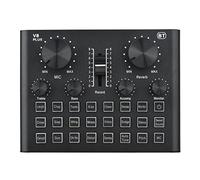 Tarjeta de sonido en vivo DLOETT V8 Plus para transmitir 15 efectos Mezclador de audio USB para micrófono Dispositivo de cambio de voz