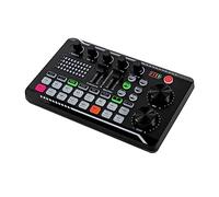 Tarjeta de sonido en vivo e interfaz de audio con efectos mezcladores de DJ y cambiador de voz, F988 Bluetooth Stereo Audio Mixer Tipo-C OTG Interface Cable de datos para streaming en vivo, PC,
