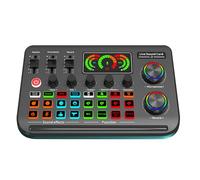 Tarjeta de sonido en vivo F999 con ajuste de ruido que reduce el cambio de voz en actuaciones en vivo y tarjeta de sonido compatible con juegos