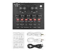 Tarjeta de sonido en vivo, mini placa mezcladora de sonido para transmisión en vivo, tarjeta de sonido cambiador de voz con múltiples efectos de sonido, mezclador de audio para teléfono/computadora
