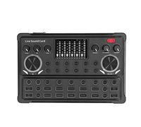Tarjeta de Sonido en Vivo, Pantalla de Luz de Respiración LED con Reducción de Ruido DSP, Placa de Sonido con Cambiador de Voz, Conexión para Transmisión y Grabación en Vivo