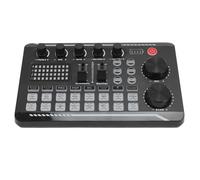 Tarjeta de Sonido en Vivo, Salida de 44,1 KHz, Tablero Mezclador de Sonido de 16 bits para Transmisión en Vivo, Tarjeta de Sonido con Cambiador de Voz Bluetooth con 16 Efectos