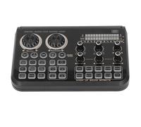 Tarjeta de Sonido en Vivo, Tarjeta de Sonido de Transmisión, Reducción de Ruido con Luz de Efecto de Color, Tablero Mezclador Plug and Play, para Teléfono, Computadora, Juego,